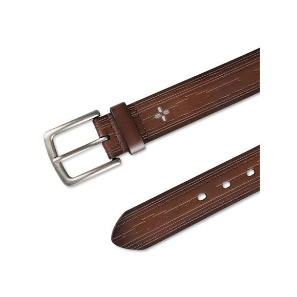 SUN STONE Other - SUN STONE Mens Brown Pebbled Embossed Faux Leather Casual Belt S